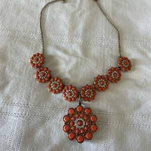 Beautiful orange flower petal necklace,